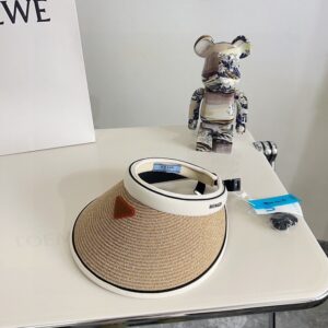 【AT1614】PRADAの2024年夏の新作カラーブロック高級編み帽子〜メンズ/レディース〜日よけUVカット付き