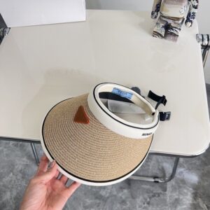 【AT1614】PRADAの2024年夏の新作カラーブロック高級編み帽子〜メンズ/レディース〜日よけUVカット付き