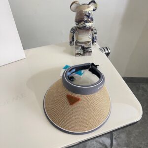 【AT1615】PRADAの2024年夏の新作、カラフルな高級編み空目帽子～男女兼用～日焼け防止対策付き。
