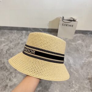 【AT1630】💛【DIORディオール】2024年の新作ブランド編み帽子ストローハット。夏のビーチでのおすすめ！新素材で編まれた质感満点💯