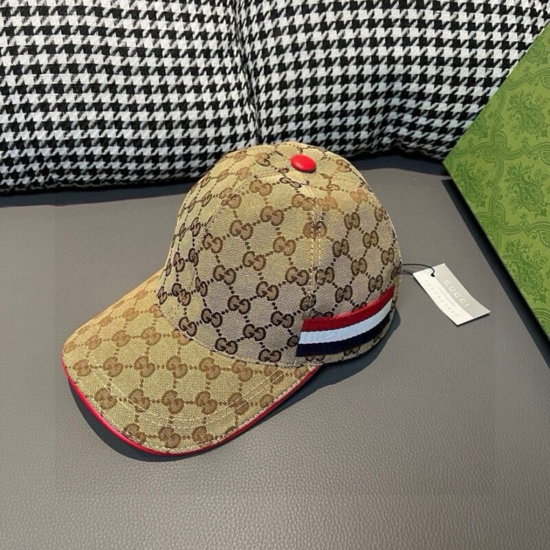 【AT1664】ボックス、布袋付き、Gucciの新しいオリジナルの野球帽、3色の編みリボン、キャンバス素材+最上級の牛革、赤いレザーボーダーでカッコいいファッション、代理購入が人気で、男女どちらでも使える万能なデザイン、品質は最高です！基本的なヘッドサイズは56、ノッチ調整可能。