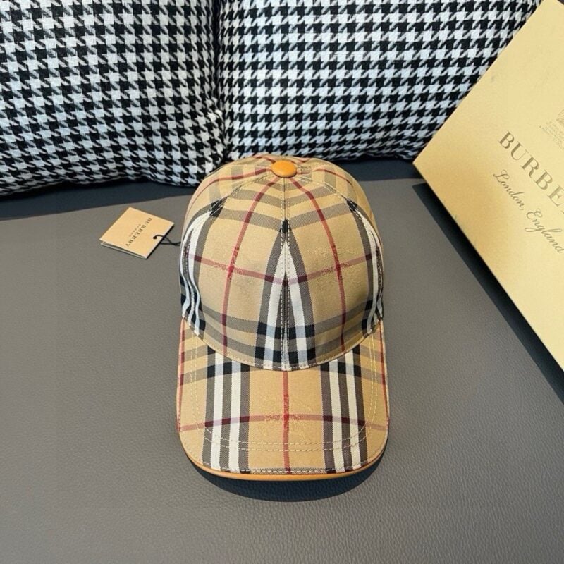 【AT1676】爆発的な商品が再入荷！ボックスと布袋が付いたBurberry（バーバリー）のオリジナル野球帽、店舗で人気の商品、暗い柄のナイト、キャンバス生地、純綿の裏地、軽くて通気性がある。完璧なシルエット、格子状の精度があり、最上位の革で作られた調整バックルが付いています。男女兼用。