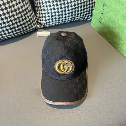 【AT1683】パッケージング用の布袋が付いています。Gucci（グッチ）の新しいモデルのオリジナルキャップ、メタルのダブルG、最新のカウンターデザイン、キャンバス素材+最上級の牛革を使用、工場の品質！質感は最高で、基本的なヘッドサイズは56、ベルクロで調節可能です。