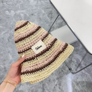 【AT1690】💛防塵袋【セリーヌ (CELINE)】2024年新作のカラフルなシンプルバケットハット～シンプルでエレガント🔅日焼け防止設計、折りたたみ可能