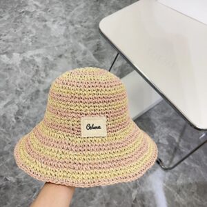 【AT1691】CELINEセリーヌの2024年新作、レインボーパッチワークのシンプルなフィッシャーマンハット～シンプルで大人っぽい🔅UVカットデザイン、折りたたみ可能な一品。