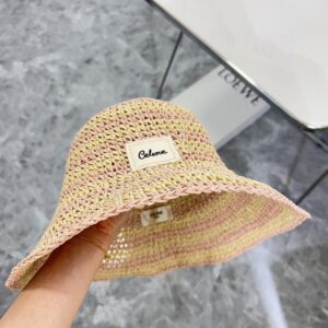 【AT1691】CELINEセリーヌの2024年新作、レインボーパッチワークのシンプルなフィッシャーマンハット～シンプルで大人っぽい🔅UVカットデザイン、折りたたみ可能な一品。