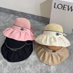 【AT1694】💛防塵バッグ付き【CHANELシャネル】2024年の新作ブラックジェリーウィーブ漁帽、大きなつばでとてもアクセントが効いており、目を閉じても手に取りたくなる一品です。
