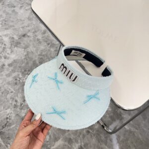 【AT1704】MIUMIUの2024夏の新作、蝶ネクタイが可愛らしい日除け帽子🔅特別なデザイン、夏のおすすめ 商品