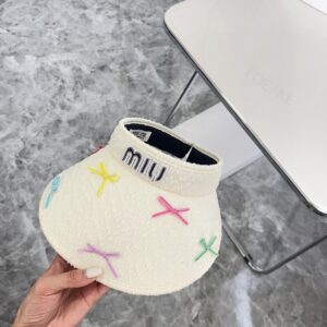 【AT1706】💛防塵バッグつき【MIUMIU】2024夏新作バタフライリボンキュートサンハット🔅ユニークなデザイン、夏の選りすぐり。