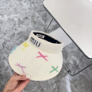 【AT1706】💛防塵バッグつき【MIUMIU】2024夏新作バタフライリボンキュートサンハット🔅ユニークなデザイン、夏の選りすぐり。