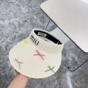 【AT1706】💛防塵バッグつき【MIUMIU】2024夏新作バタフライリボンキュートサンハット🔅ユニークなデザイン、夏の選りすぐり。