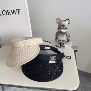 【AT1713】💛防塵袋付き【CELINEセリーヌ】2024夏の新作ラメブリム日除け帽子空帽🔅軽い高級感のあるデザイン～