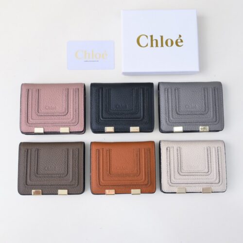 【AT1840】ChloeのクラシックMarcie財布、レトロな金具とスエードフリンジディテール