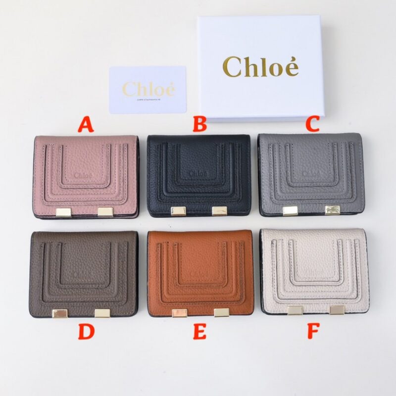 【AT1840】ChloeのクラシックMarcie財布、レトロな金具とスエードフリンジディテール
