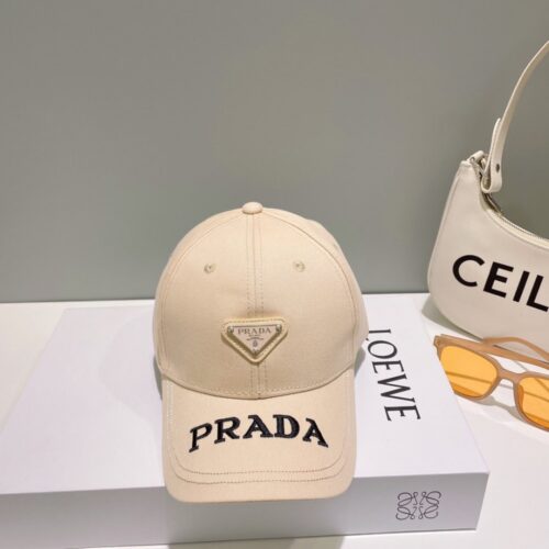 【AT2070】Prada 💛防塵バッグ付き【プラダ】春夏の新作ラグジュアリー刺繍ベースボールキャップ、新作入荷、一流ブランドのアイテムはコーディネートしやすいです、お早めにゲットしてください！