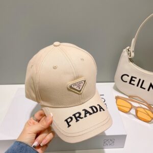 【AT2070】Prada 💛防塵バッグ付き【プラダ】春夏の新作ラグジュアリー刺繍ベースボールキャップ、新作入荷、一流ブランドのアイテムはコーディネートしやすいです、お早めにゲットしてください！