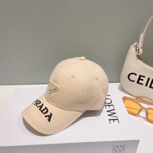 【AT2070】Prada 💛防塵バッグ付き【プラダ】春夏の新作ラグジュアリー刺繍ベースボールキャップ、新作入荷、一流ブランドのアイテムはコーディネートしやすいです、お早めにゲットしてください！