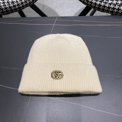 【AT2080】GUCCIグッチ ファッショナブルなフランス製ウールニット帽子女性用冬用保温ニット帽子ストライプ編み帽子