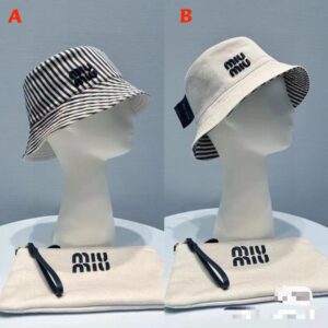 【AT2121】miumiuの新しいフィッシャーマンキャップ、男女ともに適用可能です。頭囲は57cm程度です。