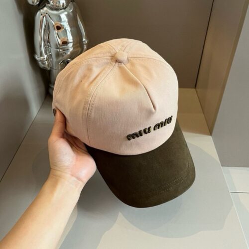 【AT2126】miumiu公式のベースボールキャップ、キャンバスキャップ、頭囲57cm