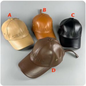【AT2152】Celine セリーヌの新しいレザーベースボールキャップ。朝早く出勤する人に必須アイテムです。幅広いつばデザインで、顔を小さく見せます。洗練されたロゴで質感が満載です。