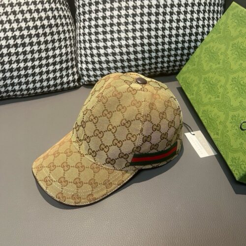 【AT2171】万年のクラシック！ボックスと布袋つき、Gucciのクラシックなベースボールキャップ😍😍、キャンバス生地+上質な牛革、軽く通気性抜群！実物撮影、四季に合わせて男性女性問わずお使いいただけます、基本のヘッドサイズは56、パッチで調節可能です。
