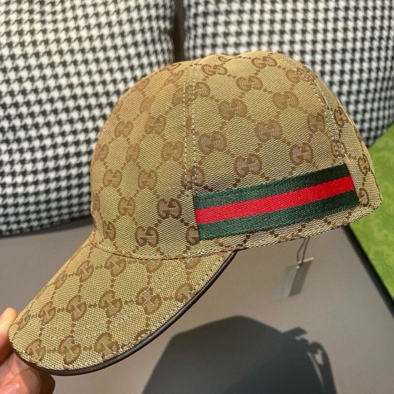 【AT2171】万年のクラシック！ボックスと布袋つき、Gucciのクラシックなベースボールキャップ😍😍、キャンバス生地+上質な牛革、軽く通気性抜群！実物撮影、四季に合わせて男性女性問わずお使いいただけます、基本のヘッドサイズは56、パッチで調節可能です。