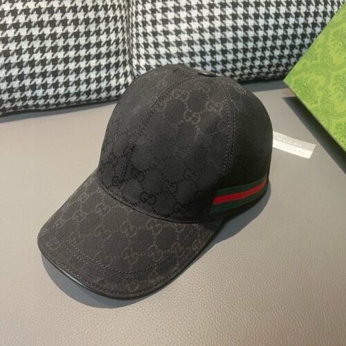 【AT2172】万年のクラシック！ボックスと布袋が付いてくる、Gucciのクラシックなベースボールキャップ😍😍、キャンバス素材+牛革、軽くて通気性があります！実物撮影、四季に合わせて男性や女性に使える、基本的なヘッドサイズは56、調整可能なパッチが付いています。