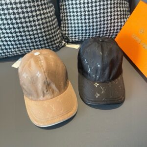 【AT2180】LV (Louis Vuitton) 新しい出荷！ボックスと布袋が付いていますLVルイ・ヴィトン、新しい野球帽、ダークウェーブプリント、オックスフォード生地+最上級牛革、純綿裏地、軽量通気性が良い！質は最高です、基本的な頭囲は56、パッチが調整可能です。