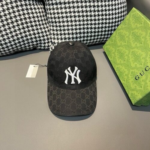 【AT2221】爆発的なすべてのカラーが到着しました NY＆Gucciのコラボキャップ、最新の専門店の最新作、NYの刺繍、通気性のあるキャンバス生地+最上級の牛革、細部まで完璧、独自の実物撮影、男女両方に適しています。ボックスと布袋が付属、専門店モデルの4色の在庫があります！