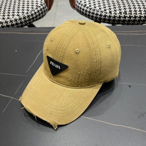 【AT2264】Prada プラダのクールな三角形のベースボールキャップはシンプルでハンサムです。男女兼用で、超カッコいいストリートファッションです。帽子の形がとても良いです。