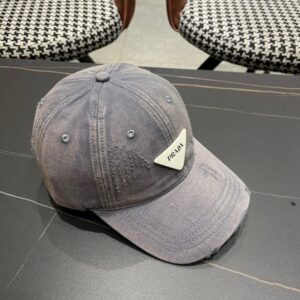 【AT2265】プラダ（Prada）のトレンディな三角ロゴ付きベースボールキャップはシンプルでかっこいいです~男女共用で超かっこいいファッションストリートスタイル。帽子の形が非常に良いです。