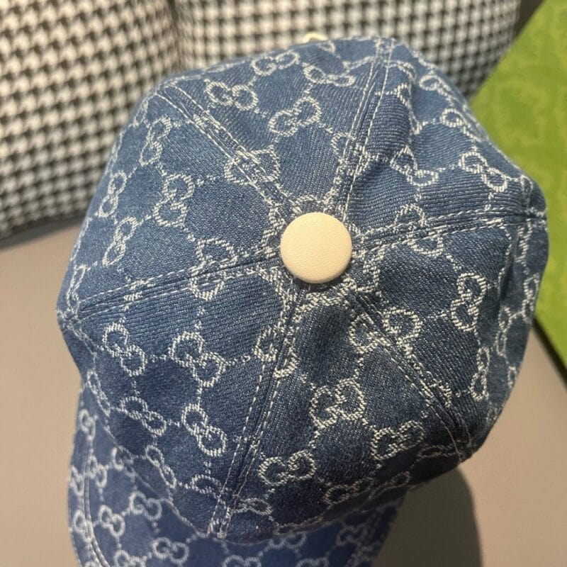 【AT2276】ボックスと布袋のセット、Gucci(グッチ)のクラシックなオリジナル野球帽、ダブルGのデニム刺繍、レトロデザイン！オリジナルデニム生地+最上級の牛革、軽やかで通気性があります！実物撮影、男女兼用、基本の頭囲56、パッチ可調整