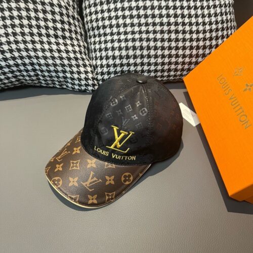 【AT2278】LV (Louis Vuitton) 配達箱入りの布バッグ、LV（ルイ・ヴィトン）の新作オリジナル野球帽、モノグラムパッチワーク、オリジナルプリントサテン生地+専門店のエピレザー、細かい仕上げが完璧で、質の高い素材を使用しています。基本的な頭囲は56cmで、パッチが調節可能です。