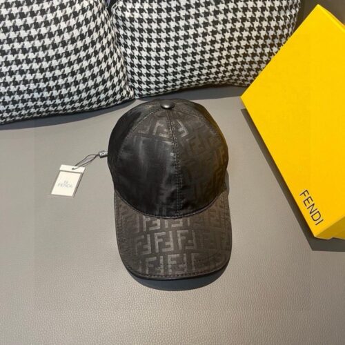 【AT2293】ボックスと布袋に同梱されたFendi（フェンディ）のクラシックなオリジナルベースボールキャップ、ダブルF、専門店の常時ベストセラー商品、口コミが非常に高評価です、ジャガードサテン生地+最上級牛革、軽量で通気性があります！品質は最高で、基本的なヘッドサイズは56、パッチは調整可能です。写真のアイテムは必ず人気商品となります！