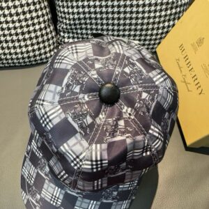 【AT2294】Burberry パッケージング用の布袋、バーバリーのオリジナルベースボールキャップ、チェック柄、シルク生地+上質な牛革、軽量で通気性があります！実物撮影、男女兼用。
