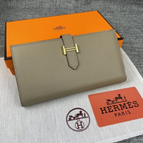 【AT2328】Hermes エルメスのレディース新作モノクロームレザー内ポケット付き立て型財布