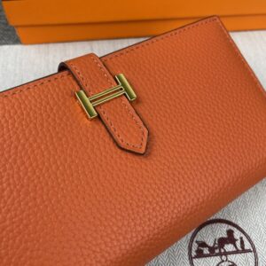 【AT2330】Hermesエルメスレディース新作モノトーンレザーラウンドファスナーポケット縦型財布