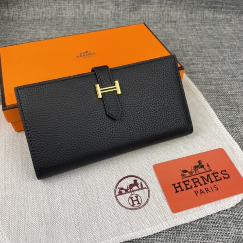 【AT2332】Hermesエルメスレディース新作単色レザー内側ジッパーポケット縦型財布