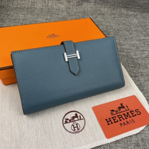 【AT2333】Hermesエルメスレディースの新しい単色のレザー内ポケット付きの縦型財布