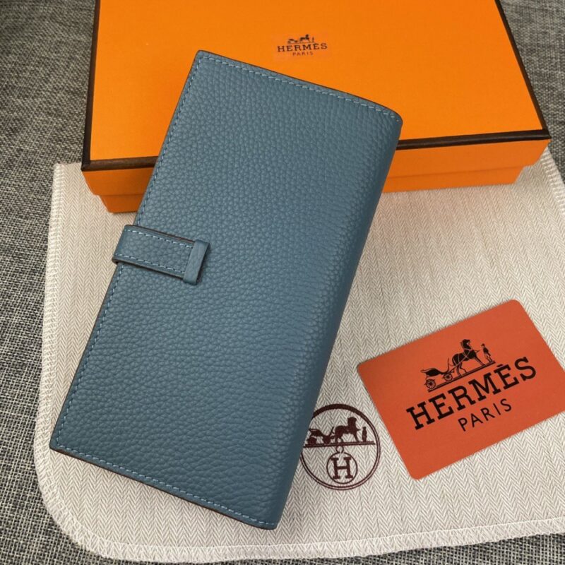 【AT2333】Hermesエルメスレディースの新しい単色のレザー内ポケット付きの縦型財布
