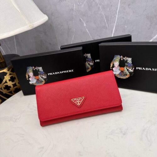 【AT2354】Prada プラダ👏👏のクラシックなフラップウォレットを2つ折りにして💼クラシックな作品、シンプルでおしゃれ、イタリアのトップクラスのオリジナルの十字革素材、輸入ステッチ裏地、白い鋼金属金具！繊細なステッチ、均等できちんとした仕事、この文は日本語に翻訳された結果を説明しています。