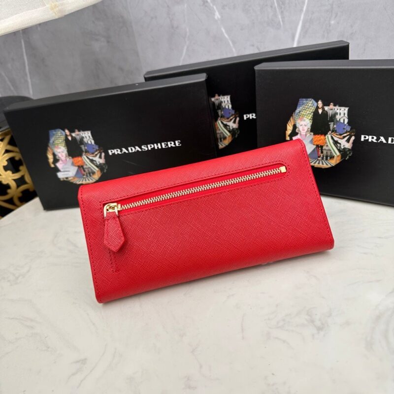【AT2354】Prada プラダ👏👏のクラシックなフラップウォレットを2つ折りにして💼クラシックな作品、シンプルでおしゃれ、イタリアのトップクラスのオリジナルの十字革素材、輸入ステッチ裏地、白い鋼金属金具！繊細なステッチ、均等できちんとした仕事、この文は日本語に翻訳された結果を説明しています。