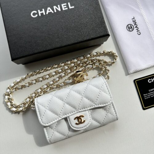 【AT2405】Chanel シャネルの新しいコインケース👛、グレインレザーのキャビアスキンウィメンズバッグ、小さくて持ち運びやすいデザインスタイル、公式ウェブサイトと同期した新作💋