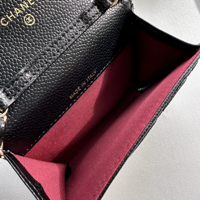【AT2406】Chanelの新しい小銭入れ👛、キャビアスキンのエンボスレザーレディースバッグ、コンパクトで持ち運びに便利なデザインスタイル、公式ウェブサイトと同期した新作💋