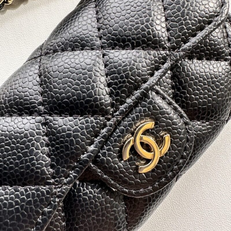 【AT2406】Chanelの新しい小銭入れ👛、キャビアスキンのエンボスレザーレディースバッグ、コンパクトで持ち運びに便利なデザインスタイル、公式ウェブサイトと同期した新作💋