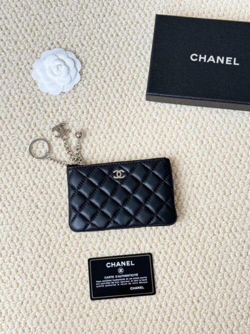 【AT2422】Chanel ラムスキン コイン ウォレット💦