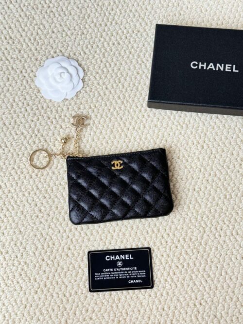 【AT2423】Chanelの牛皮キャビアスキンコインパース💦