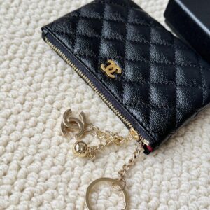 【AT2423】Chanelの牛皮キャビアスキンコインパース💦