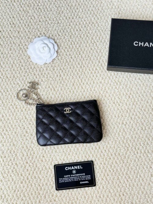 【AT2424】Chanelのカーフスキンキャビアスキンコインパース💦